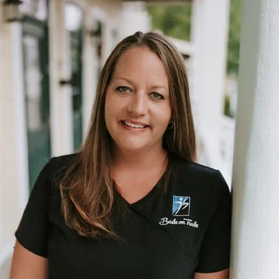 Chiropractor Eureka MO Abby Painter Meet The Team Dr. Abby Painter smiling outside.